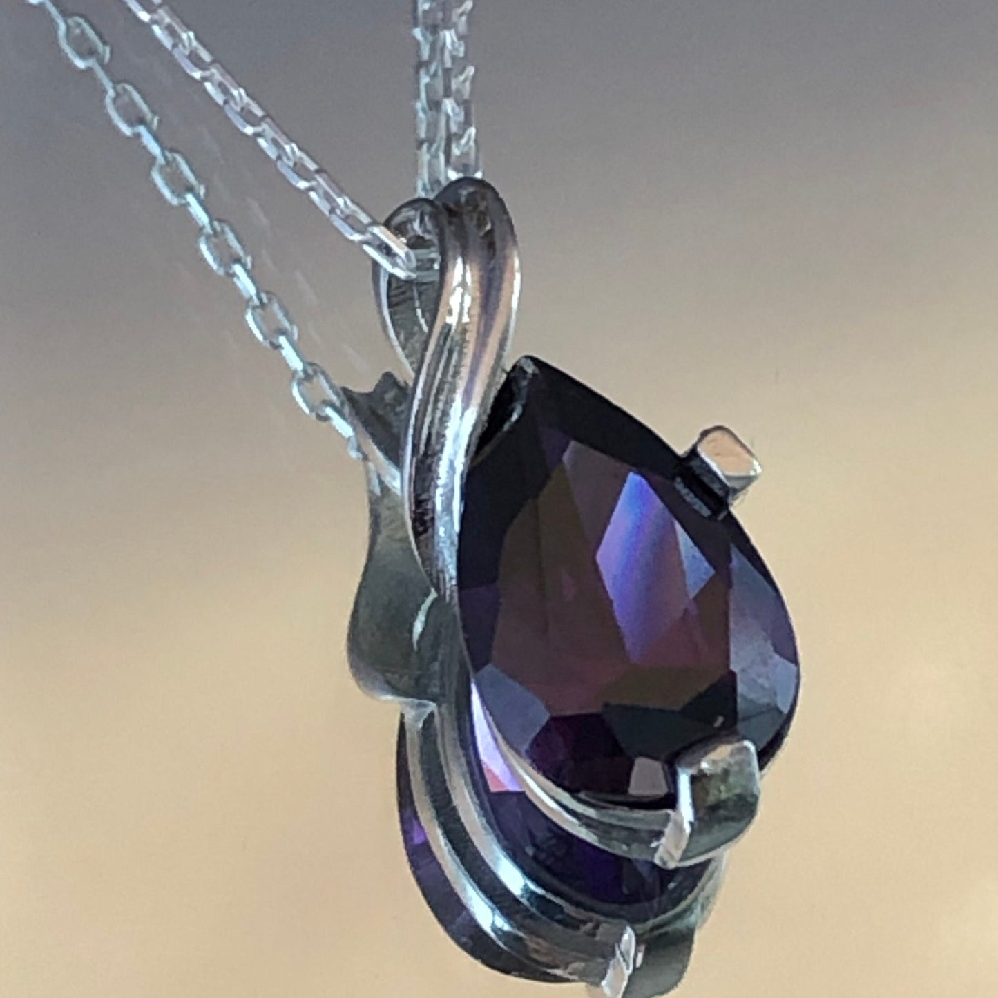 Ella Amethyst Teardrop Necklace