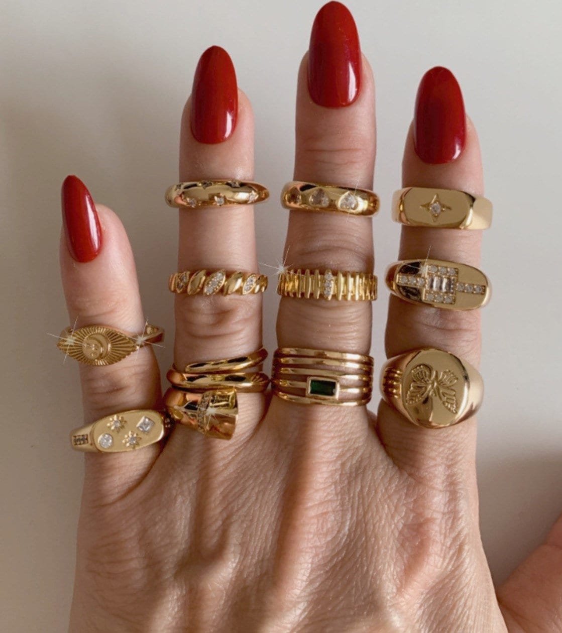 Golden Glam Adjustable Rings