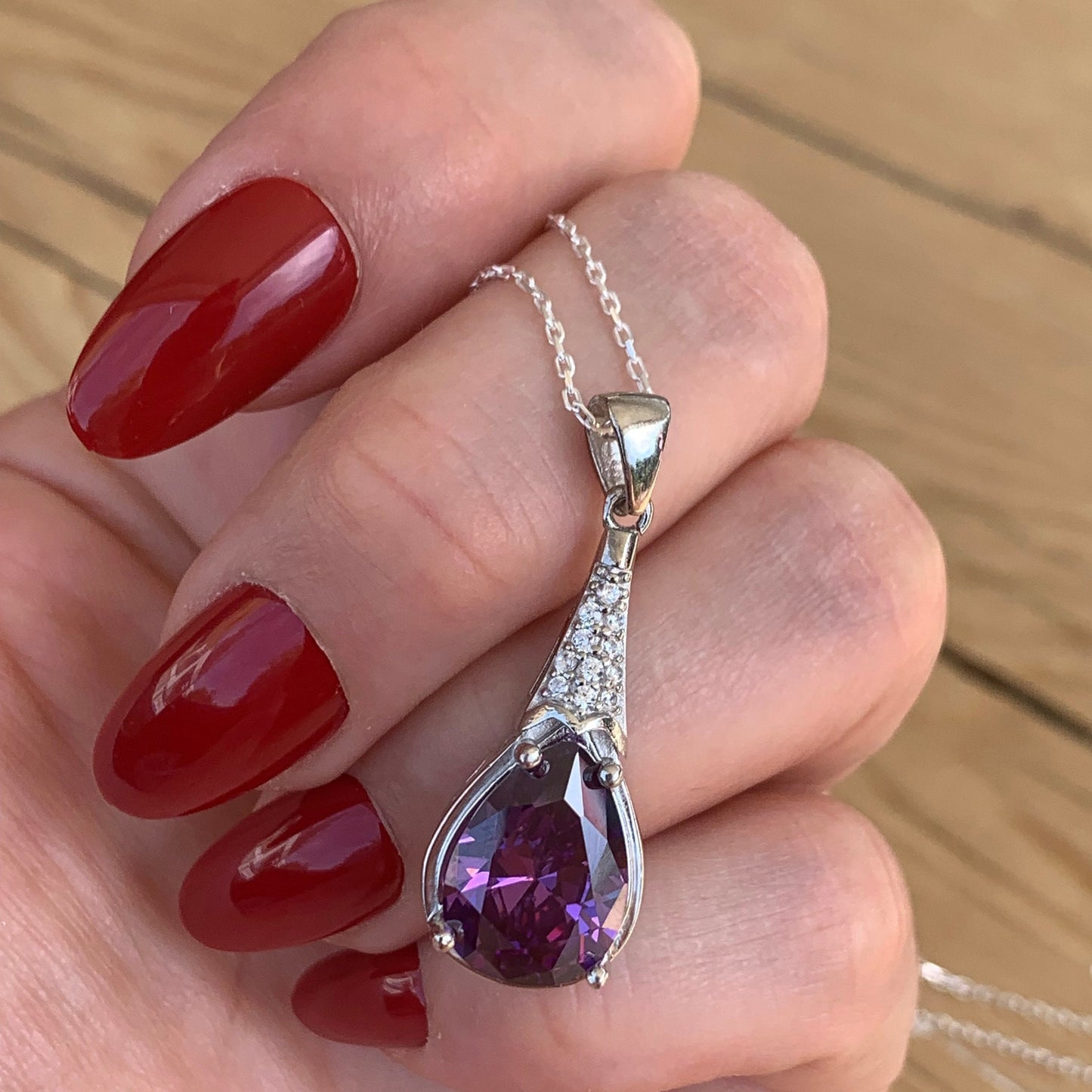 Quinn Amethyst Teardrop Necklace