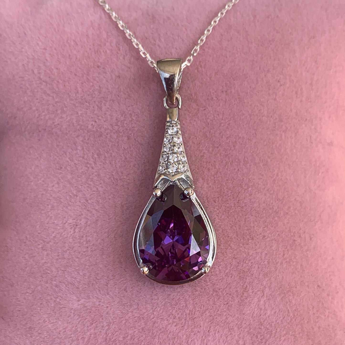 Quinn Amethyst Teardrop Necklace