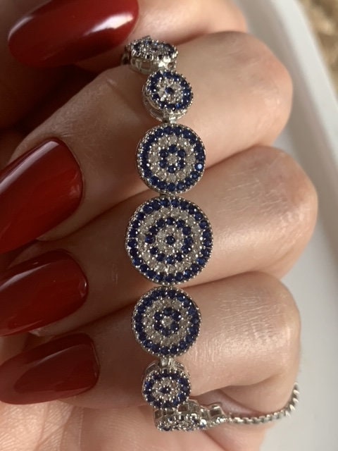 Evil Eye Beaded Elevator Locked Bracelet